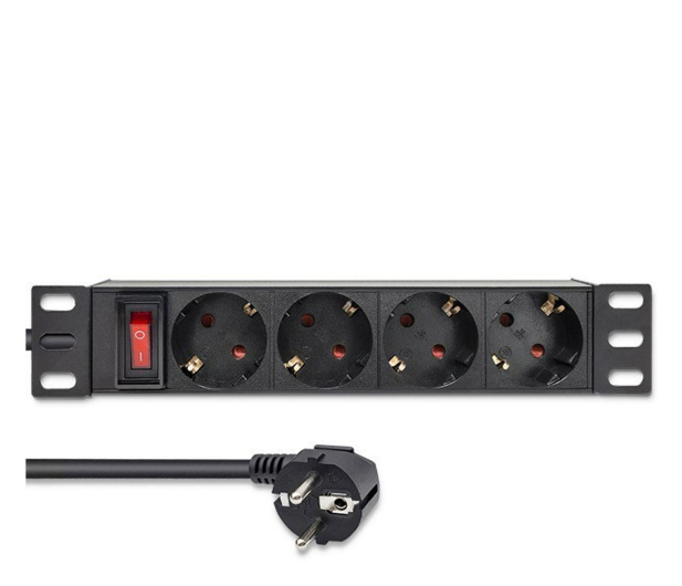 QOLTEC Listwa zasilająca PDU do RACK 10" | 1U | 16A | 4xSchuko | 1.8m 54603 - 1257506 - zdjęcie 3